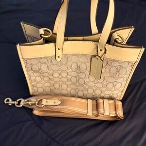 Coach Tan Signature Tote Bag